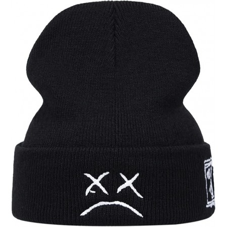 Winter Embroidery Beanie Knitted Hat Love Knit Cap Skullies Warm Ski Hip Hop Hat Outdoor Hats-New Peep Black, Black, One Size-Large